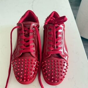 Christian Louboutin Patent Leather Low Top Sneakers